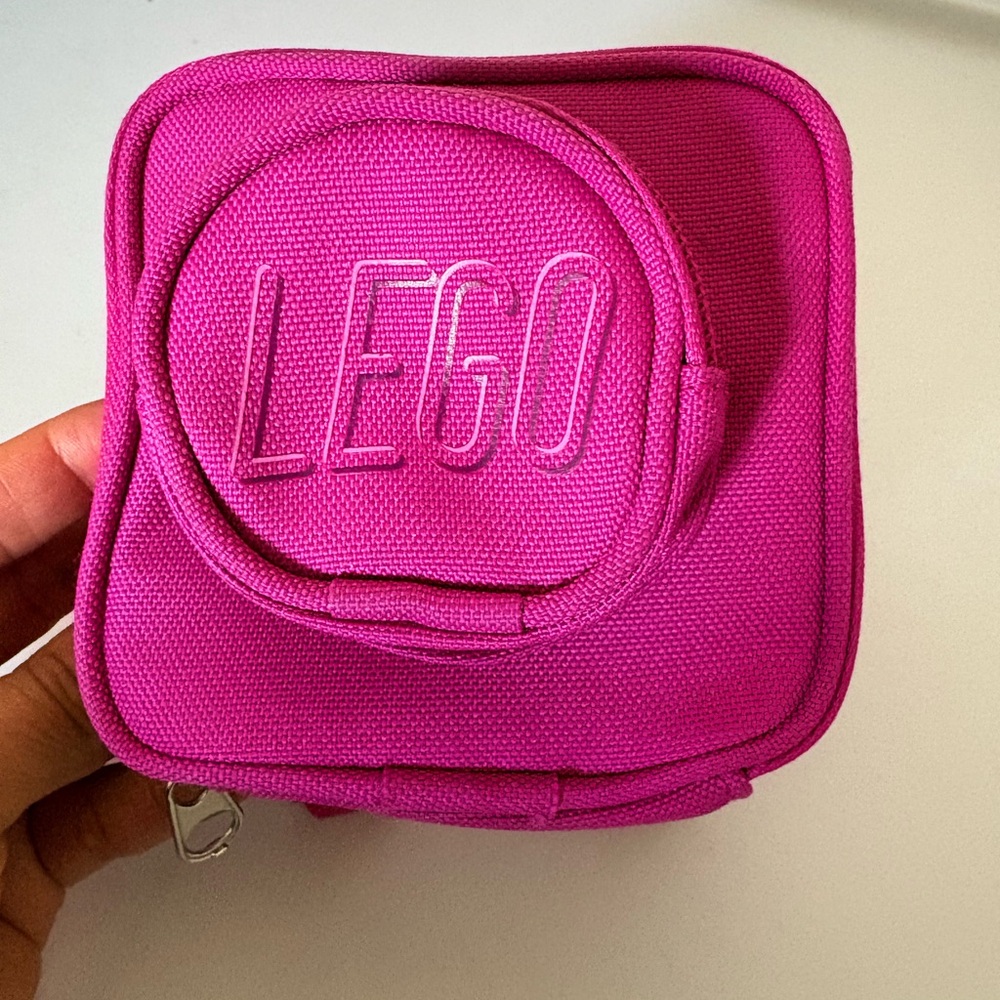 LEGO Hot Pink Mini Backpack Double Pocket Zipper Closure 4” x 4” x 2”